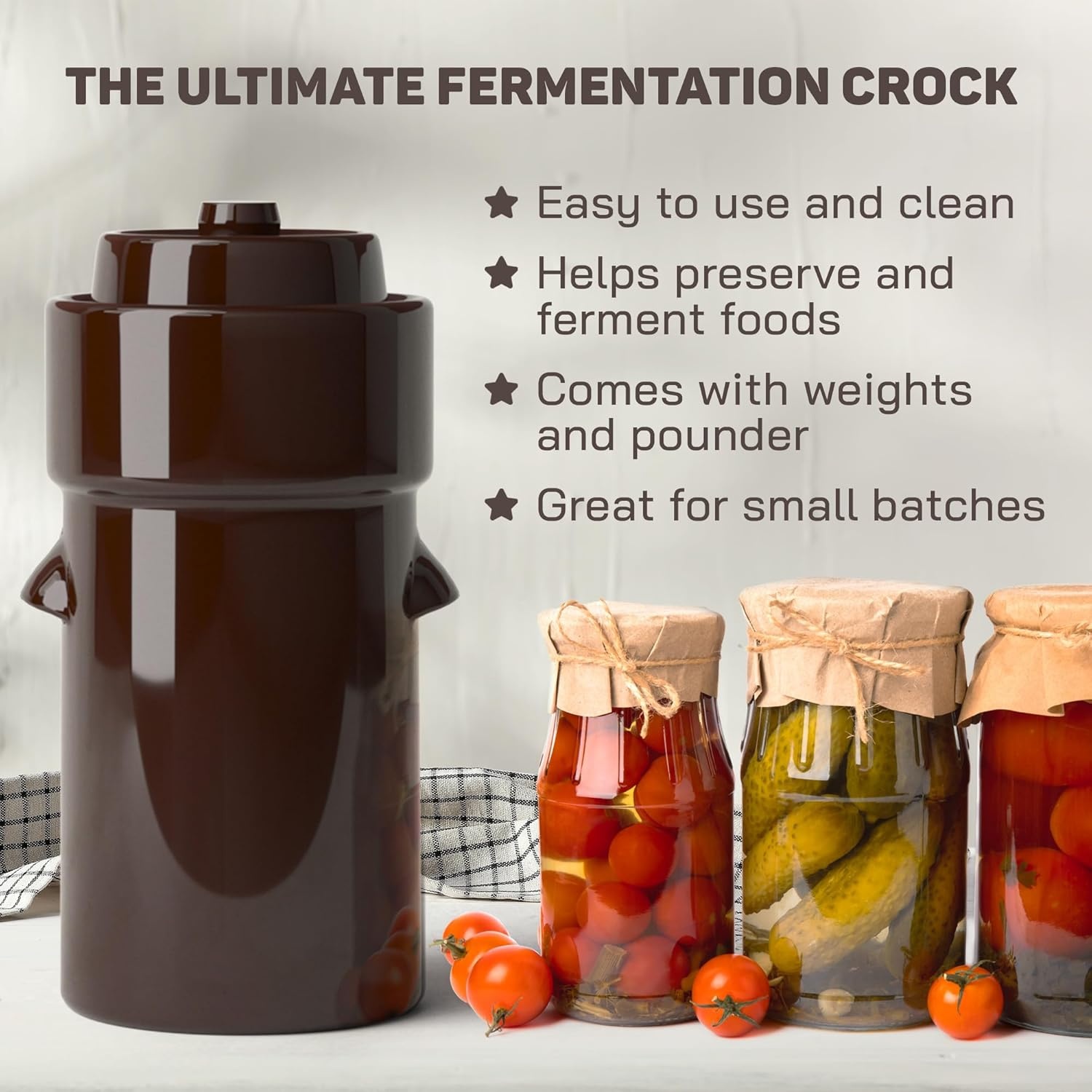 Keramische Fermentatiepot 4L met Gewichten & Deksel | 34% Korting!