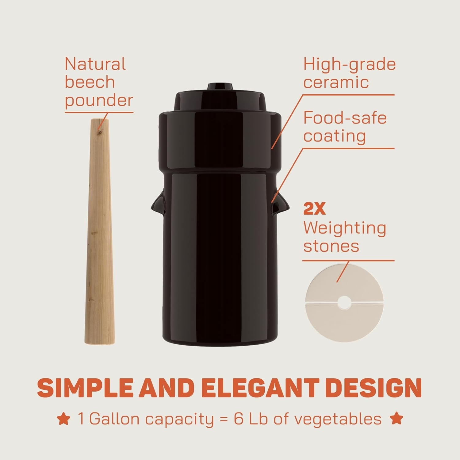 Keramische Fermentatiepot 4L met Gewichten & Deksel | 34% Korting!
