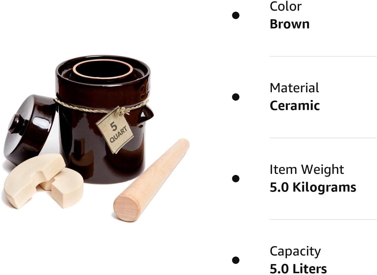 Keramische Fermentatiepot 4L met Gewichten & Deksel | 34% Korting!