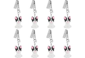 Tafelkleedgewichten Puppy Zwart | Set van 8 Windbestendige Clips | 54% Korting