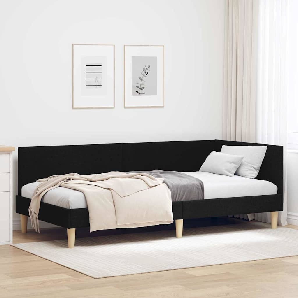 Hoekbedframe Zwart (80x200cm) - 35% Korting!