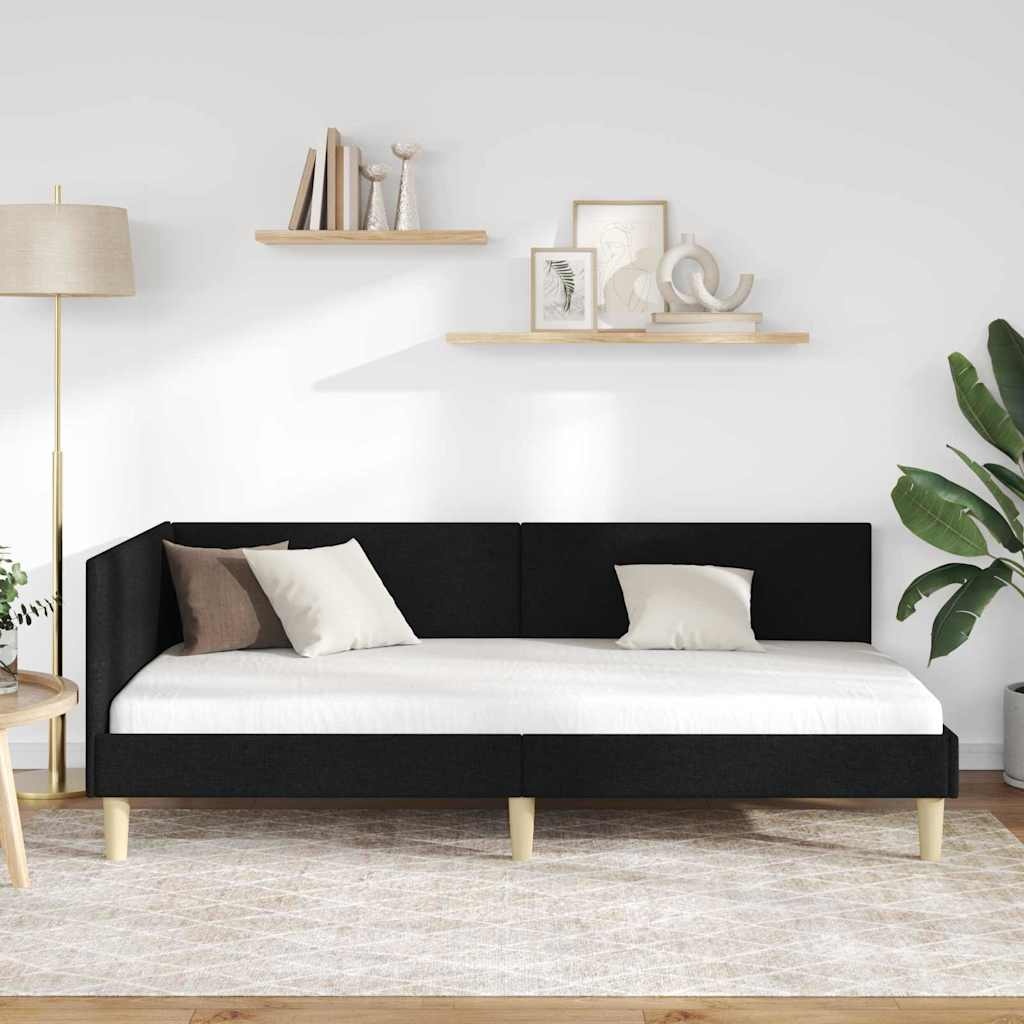 Hoekbedframe Zwart (80x200cm) - 35% Korting!