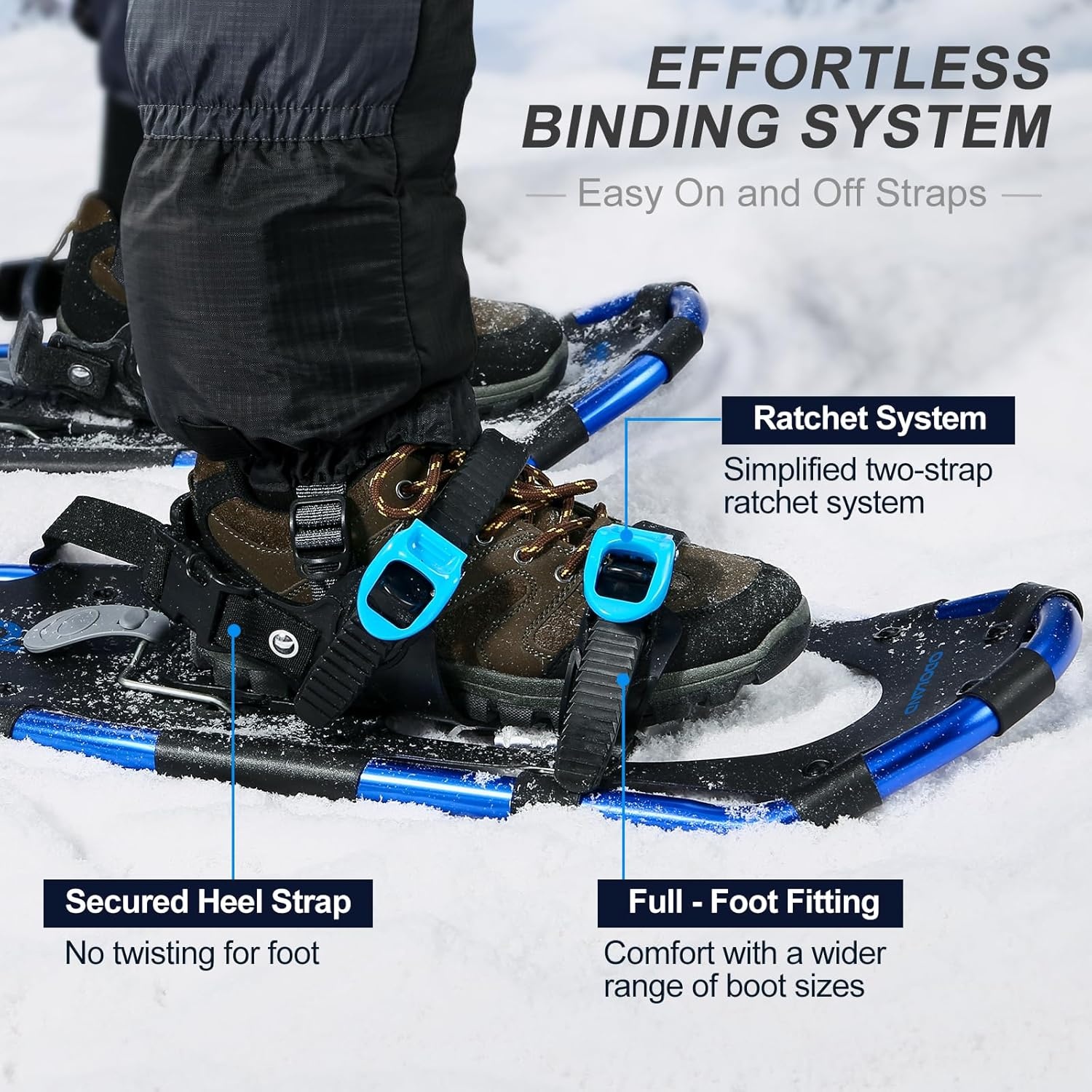 Sneeuwschoenenset 4-in-1 Dames/Heren L Blauw - 29% Korting!