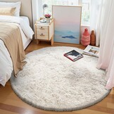 Hoogpolig Vloerkleed Crème 200cm Rond | Pluizig & Wasbaar | 29% Korting