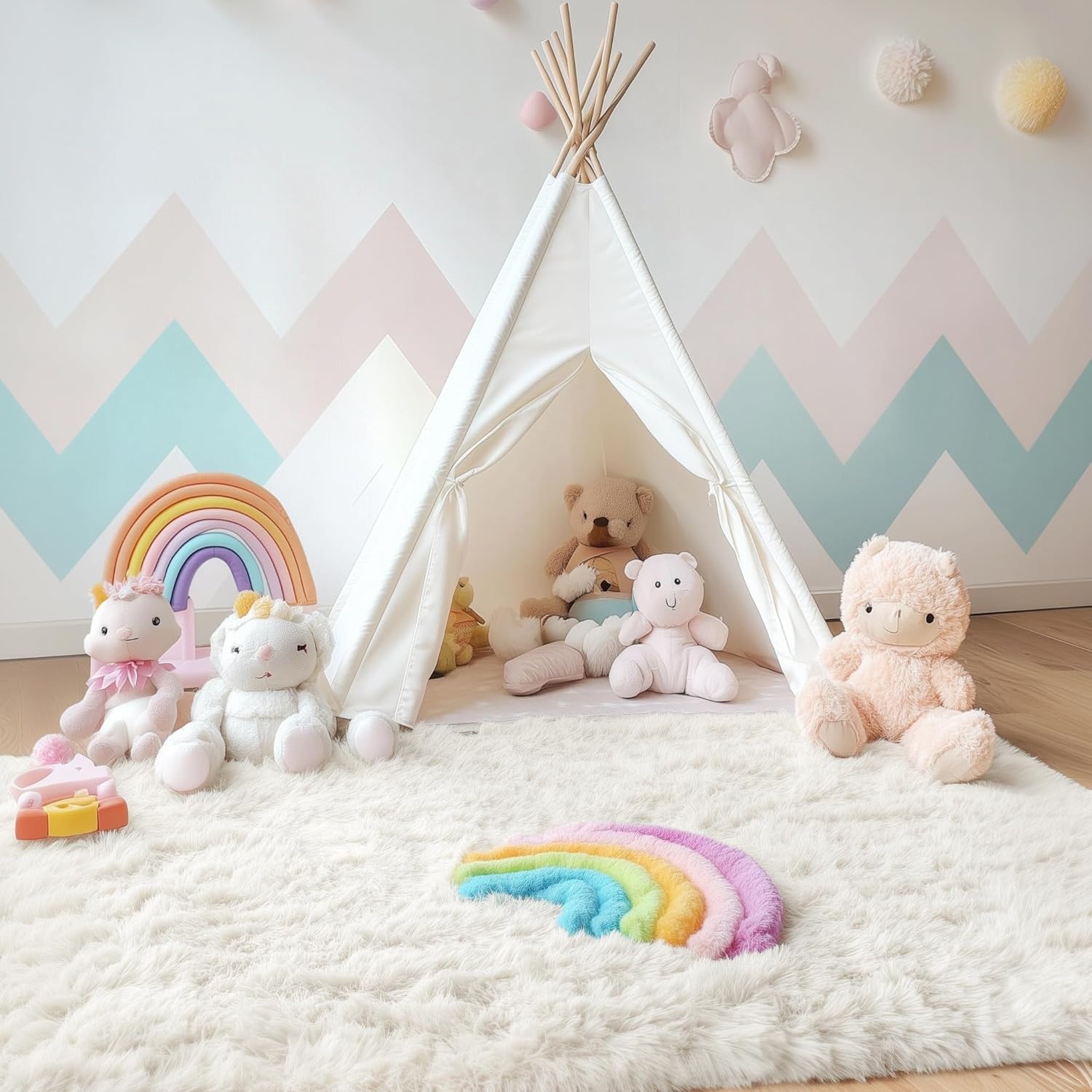 Hoogpolig Vloerkleed Crème 200cm Rond | Pluizig & Wasbaar | 29% Korting