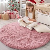 Hoogpolig Vloerkleed Crème 200cm Rond | Pluizig & Wasbaar | 29% Korting