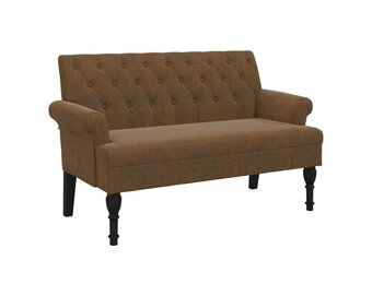 vidaXL Bankje met Rugleuning - 120 cm - Bruin Kunstsuèdeleer (35% Korting)