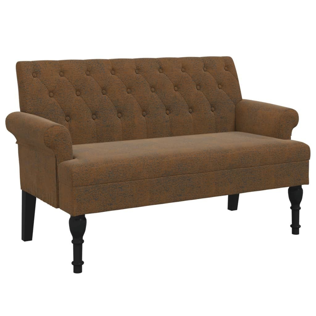 vidaXL Bankje met Rugleuning - 120 cm - Bruin Kunstsuèdeleer (35% Korting)