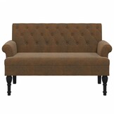 vidaXL Bankje met Rugleuning - 120 cm - Bruin Kunstsuèdeleer (35% Korting)