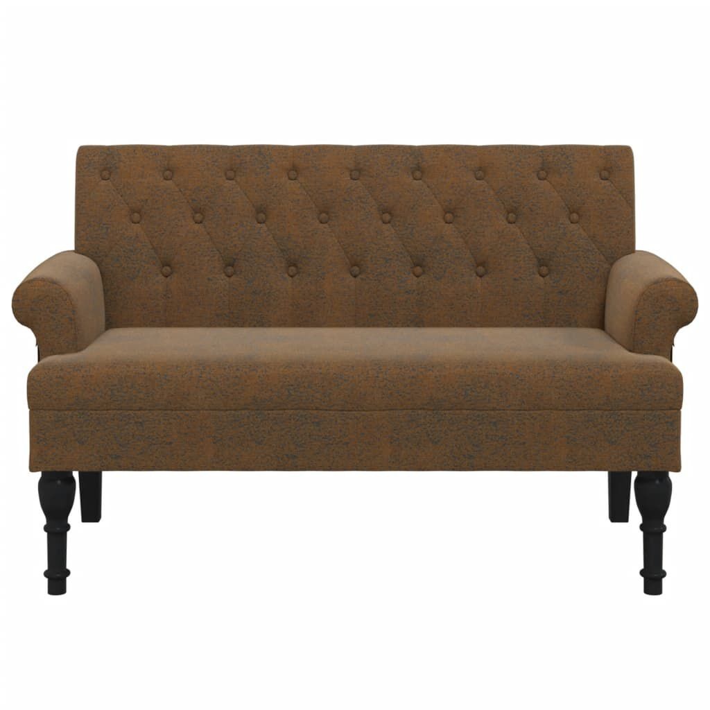 vidaXL Bankje met Rugleuning - 120 cm - Bruin Kunstsuèdeleer (35% Korting)