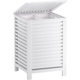 Dubbele Wasmand 120L Bamboe - Wit (34% Korting)