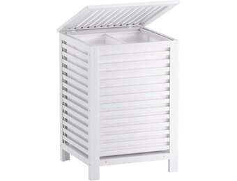 Dubbele Wasmand 120L Bamboe - Wit (34% Korting)