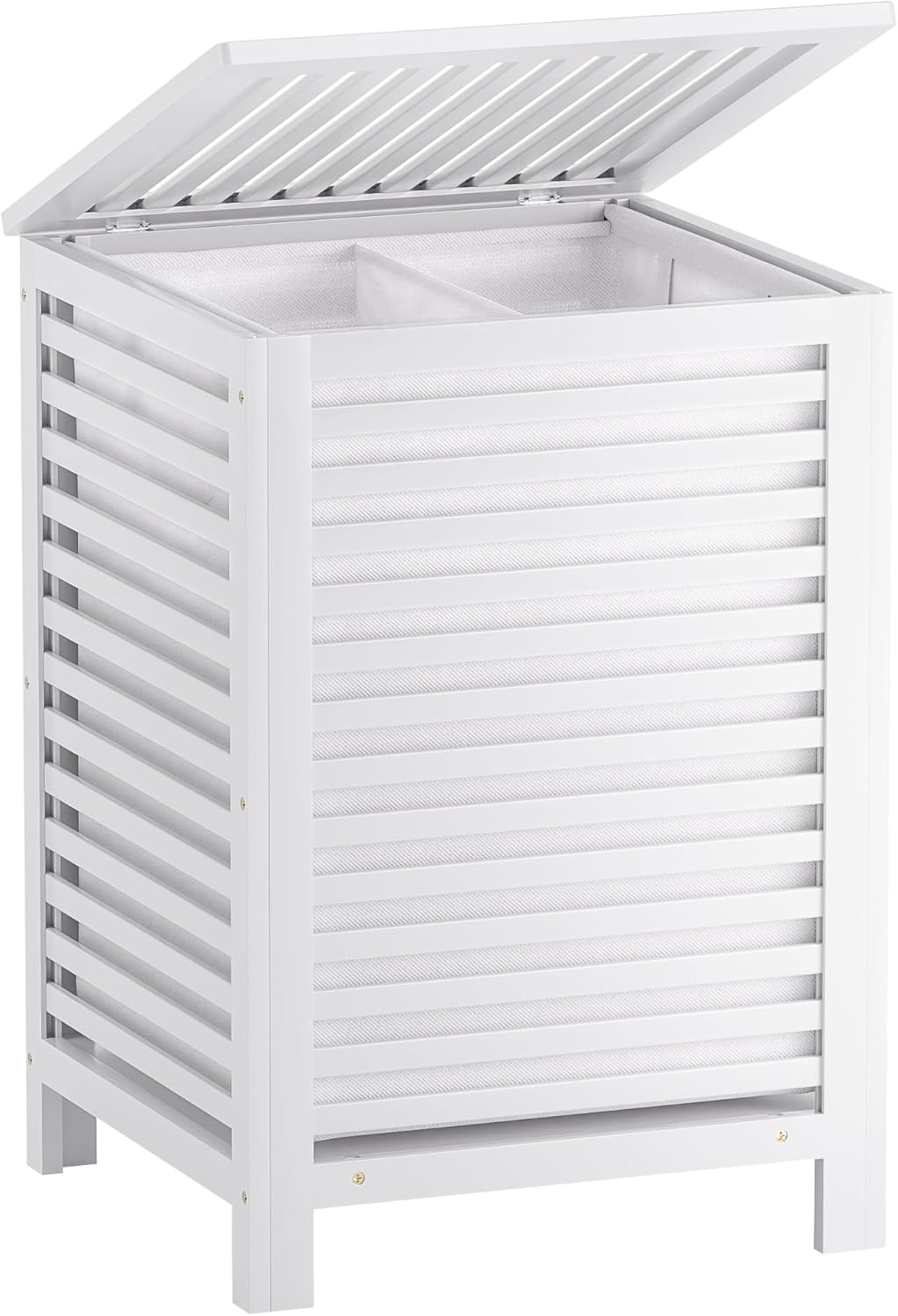 Dubbele Wasmand 120L Bamboe - Wit (34% Korting)