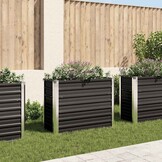 Verhoogde Plantenbak Staal Antraciet 100x40x77 cm - 61% Korting