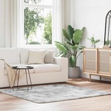 vidaXL NAVARRA Hoogpolig Vloerkleed Zilvergrijs - 160x160 cm (29% Korting)