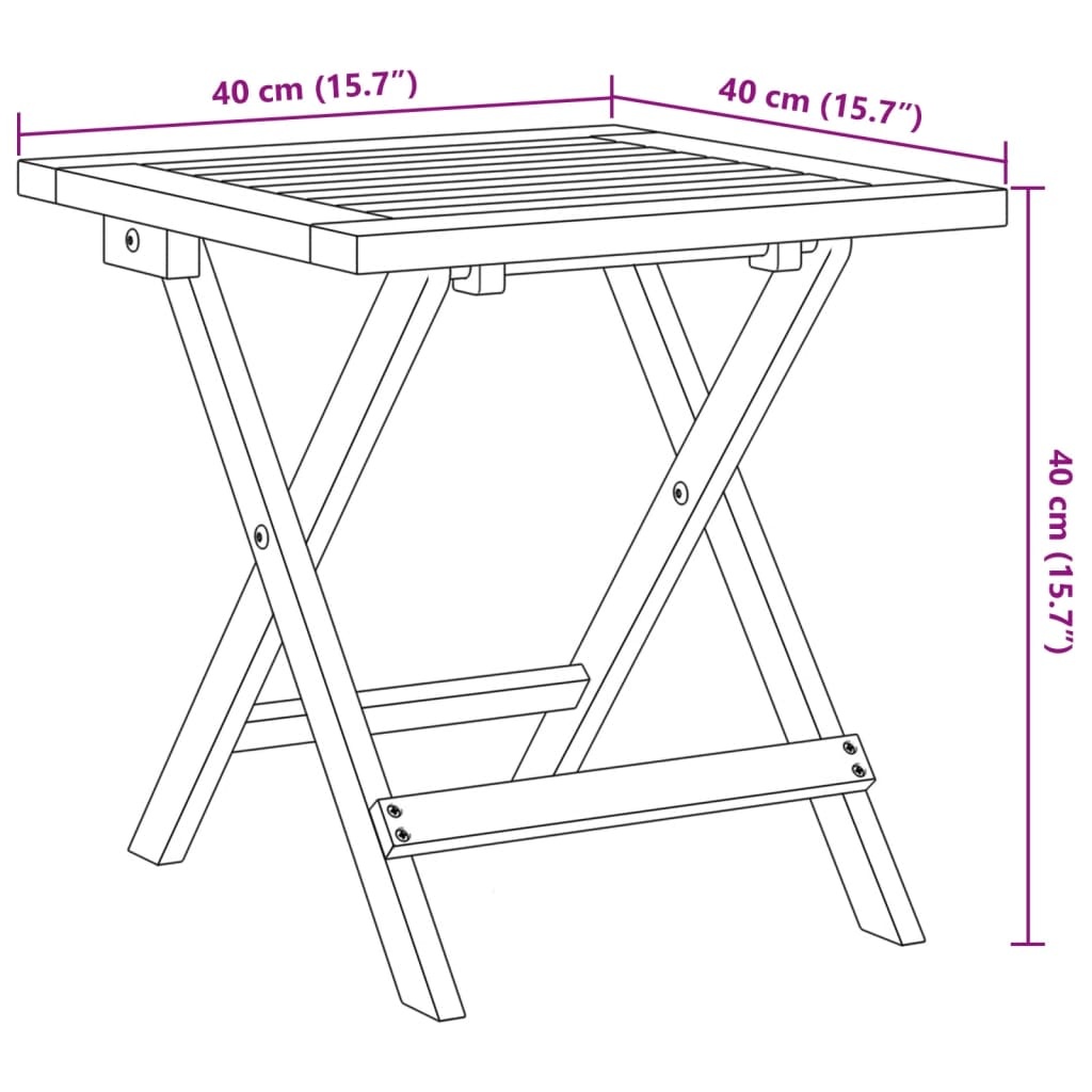 vidaXL Acacia Hout Tuinbijzettafel 40x40x40 cm - 34% Korting!