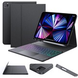 Toetsenbordhoes iPad Pro 12.9 met Touchpad & 7-kleuren Verlichting (29% korting)