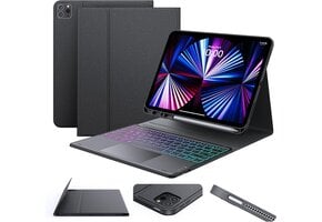 Toetsenbordhoes iPad Pro 12.9 met Touchpad & 7-kleuren Verlichting (29% korting)