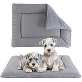 BVAGSS Hondenbed voor kleine honden, omkeerbaar, koel en warm, hondenkussen, wasbaar, hondenmat voor kleine, middelgrote en grote honden, XH080 (91 x 58 cm, grijs)