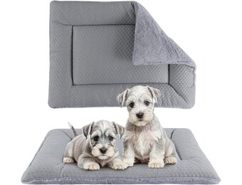 BVAGSS Hondenbed voor kleine honden, omkeerbaar, koel en warm, hondenkussen, wasbaar, hondenmat voor kleine, middelgrote en grote honden, XH080 (91 x 58 cm, grijs)