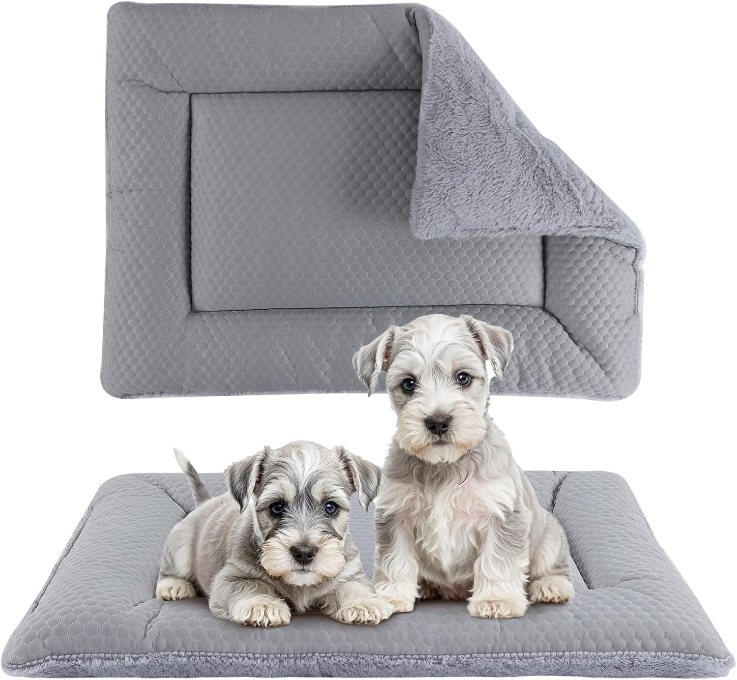 BVAGSS Hondenbed voor kleine honden, omkeerbaar, koel en warm, hondenkussen, wasbaar, hondenmat voor kleine, middelgrote en grote honden, XH080 (91 x 58 cm, grijs)