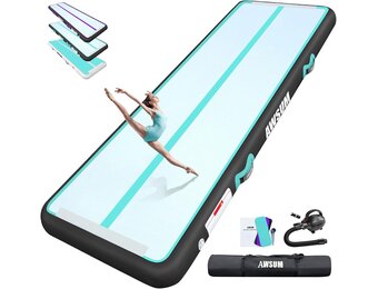 AWSUM Trainingsmat Air Mat 300 x 100 x 10 cm - Mintgroen/Zwart