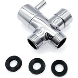 JZK Douche-omsteller 3-weg G1/2 Messing met Rubberen Ring