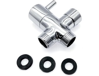 JZK Douche-omsteller 3-weg G1/2 Messing met Rubberen Ring