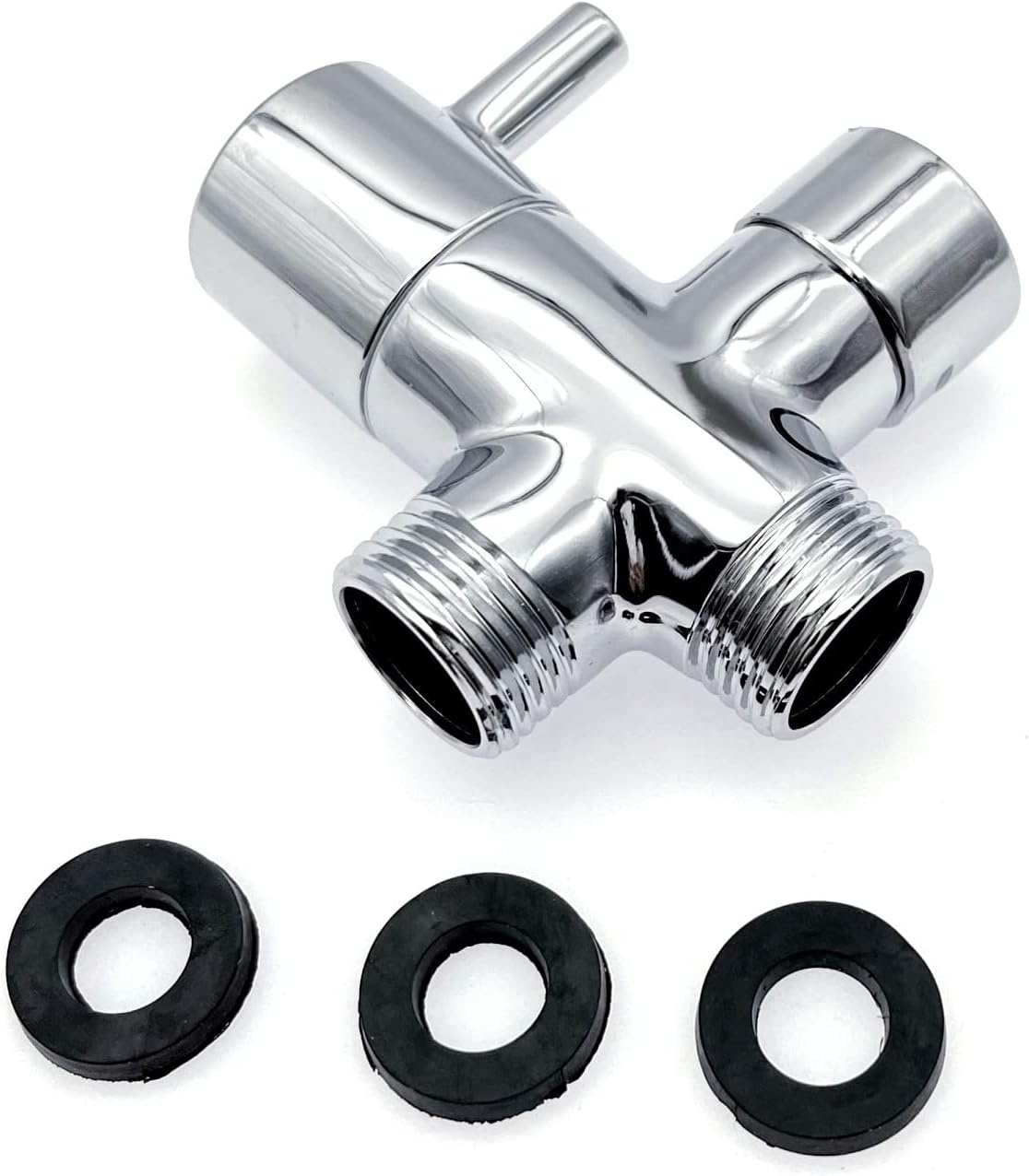 JZK Douche-omsteller 3-weg G1/2 Messing met Rubberen Ring