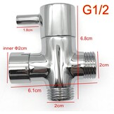 JZK Douche-omsteller 3-weg G1/2 Messing met Rubberen Ring