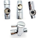 JZK Douche-omsteller 3-weg G1/2 Messing met Rubberen Ring
