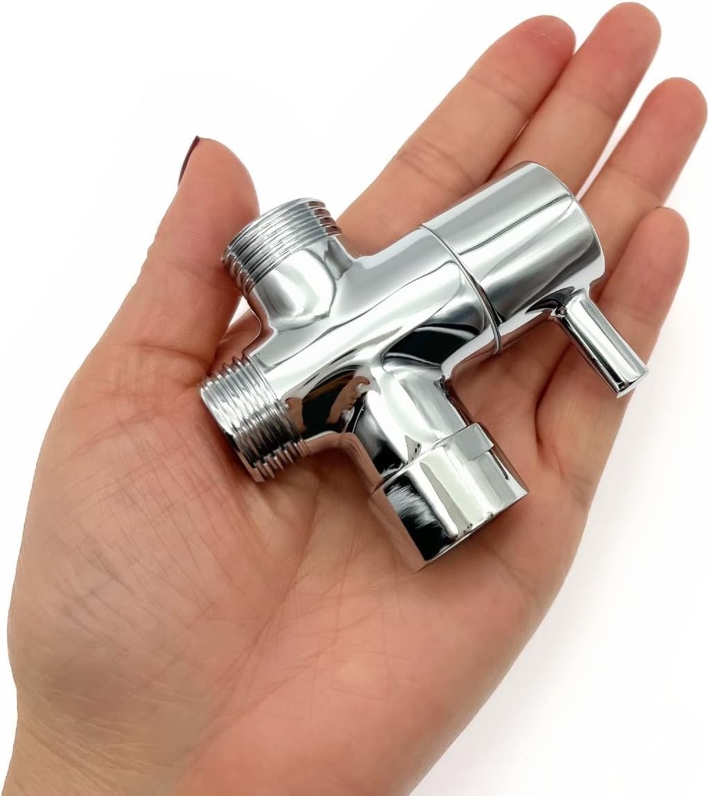 JZK Douche-omsteller 3-weg G1/2 Messing met Rubberen Ring