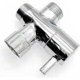 JZK Douche-omsteller 3-weg G1/2 Messing met Rubberen Ring