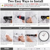 Broomhouder Muur, 5-houders en 4-haken zwart Zware Tool Houder Zelfklevend, Broomhouder met Nails Installeren, Tuin Tool Houder