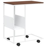 VidaXL Bijzettafel met wieltjes (Wit/Bruin) - 29% Korting!