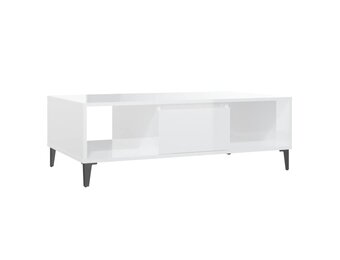 vidaXL Salontafel 103,5x60x35 cm bewerkt hout hoogglans wit