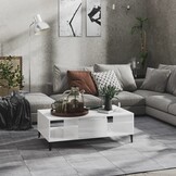 vidaXL Salontafel 103,5x60x35 cm bewerkt hout hoogglans wit