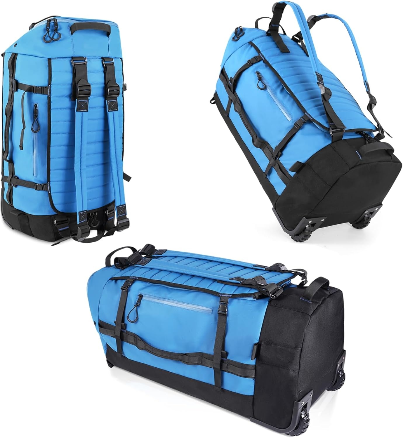 CONTAIL 86L Opvouwbare Reistas met Wielen en Gewatteerde Bodem - Blauw