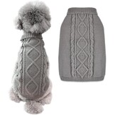 Honden trui met coltrui Grijs Maat M