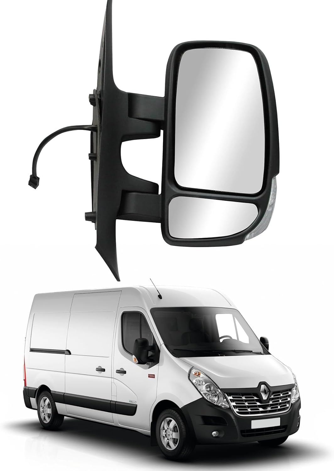 Elektrische Buitenspiegel Rechts met Knipperlicht voor Renault Master III (vanaf 2010) - Verwarmbaar, 7 Pins