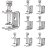 AKOLAFE 8-delige C-klem van 30 mm Roestvrij Staal 304 - Max. Klembereik 25 mm - Zilver