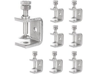 AKOLAFE 8-delige C-klem van 30 mm Roestvrij Staal 304 - Max. Klembereik 25 mm - Zilver