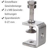 AKOLAFE 8-delige C-klem van 30 mm Roestvrij Staal 304 - Max. Klembereik 25 mm - Zilver