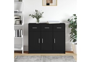 vidaXL Dressoir Zwart Bewerkt Hout - 91x28x75cm (61% Korting)