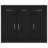 vidaXL Dressoir 91x28x75 cm bewerkt hout zwart