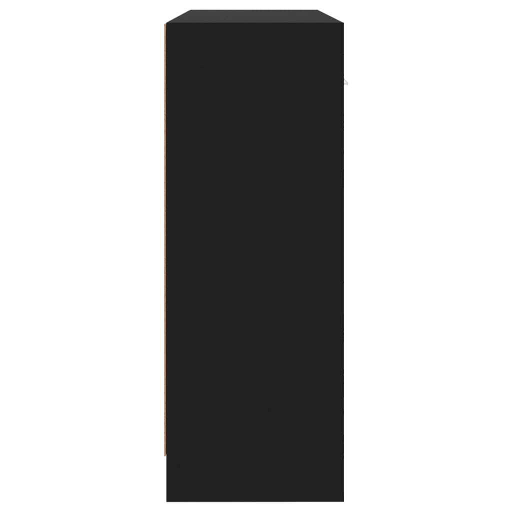 vidaXL Dressoir 91x28x75 cm bewerkt hout zwart
