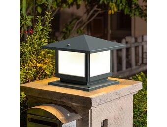 Sokkellamp voor buiten, 12 W bolderlamp buiten, grijs, tuinpadverlichting van gegoten aluminium, 3 kleuren, E27-fitting, max. 40 W, IP45 tuinlamp voor palen, patio, terras, opritten - Maat L-1