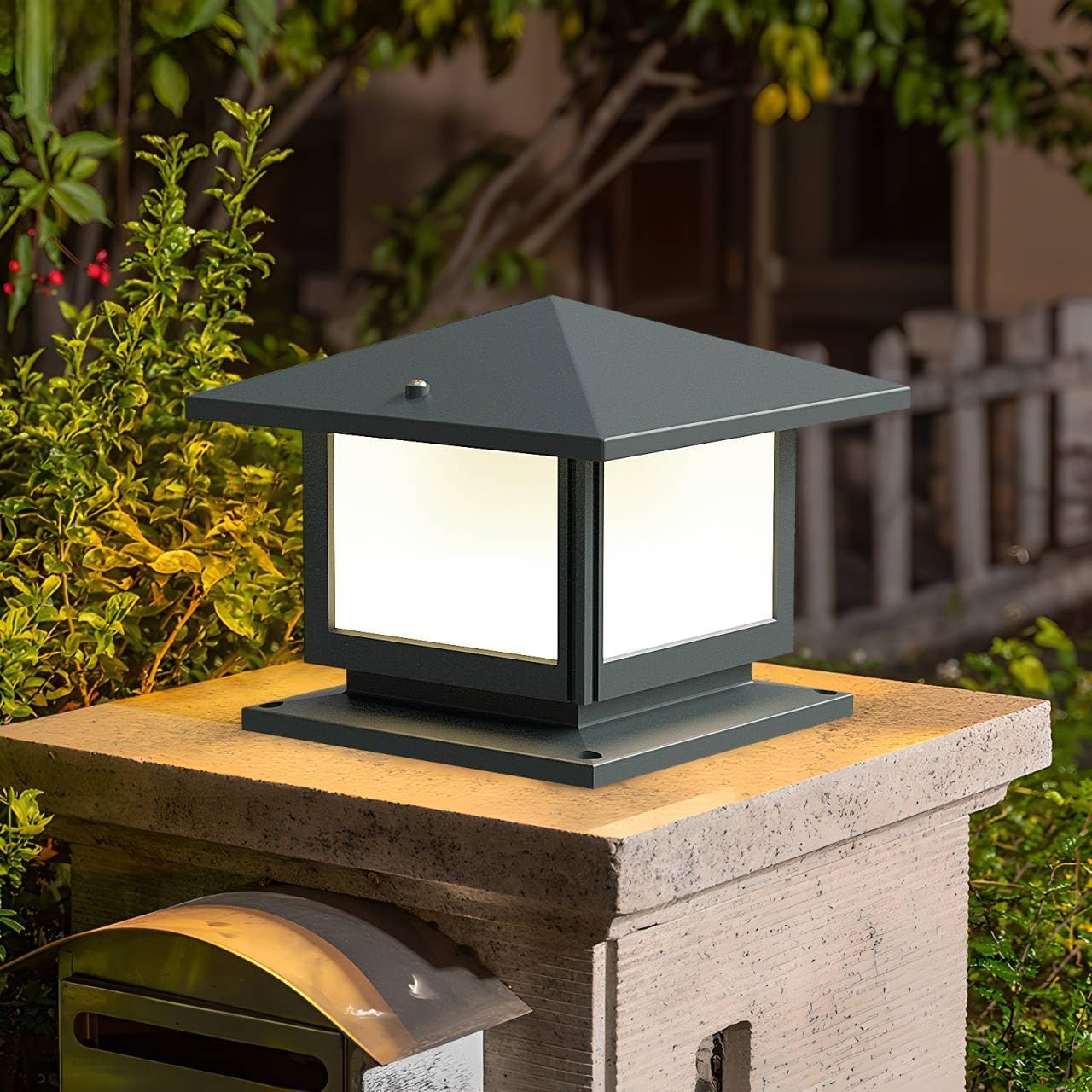 Sokkellamp voor buiten, 12 W bolderlamp buiten, grijs, tuinpadverlichting van gegoten aluminium, 3 kleuren, E27-fitting, max. 40 W, IP45 tuinlamp voor palen, patio, terras, opritten - Maat L-1