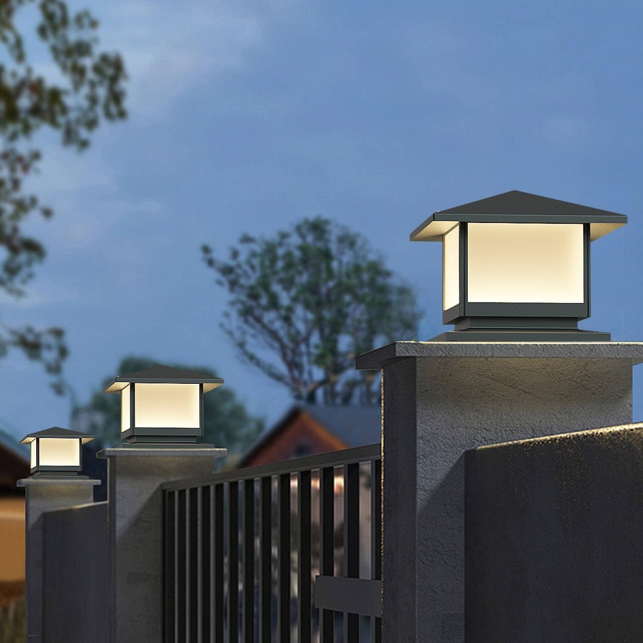 Sokkellamp voor buiten, 12 W bolderlamp buiten, grijs, tuinpadverlichting van gegoten aluminium, 3 kleuren, E27-fitting, max. 40 W, IP45 tuinlamp voor palen, patio, terras, opritten - Maat L-1