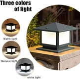 Sokkellamp voor buiten, 12 W bolderlamp buiten, grijs, tuinpadverlichting van gegoten aluminium, 3 kleuren, E27-fitting, max. 40 W, IP45 tuinlamp voor palen, patio, terras, opritten - Maat L-1